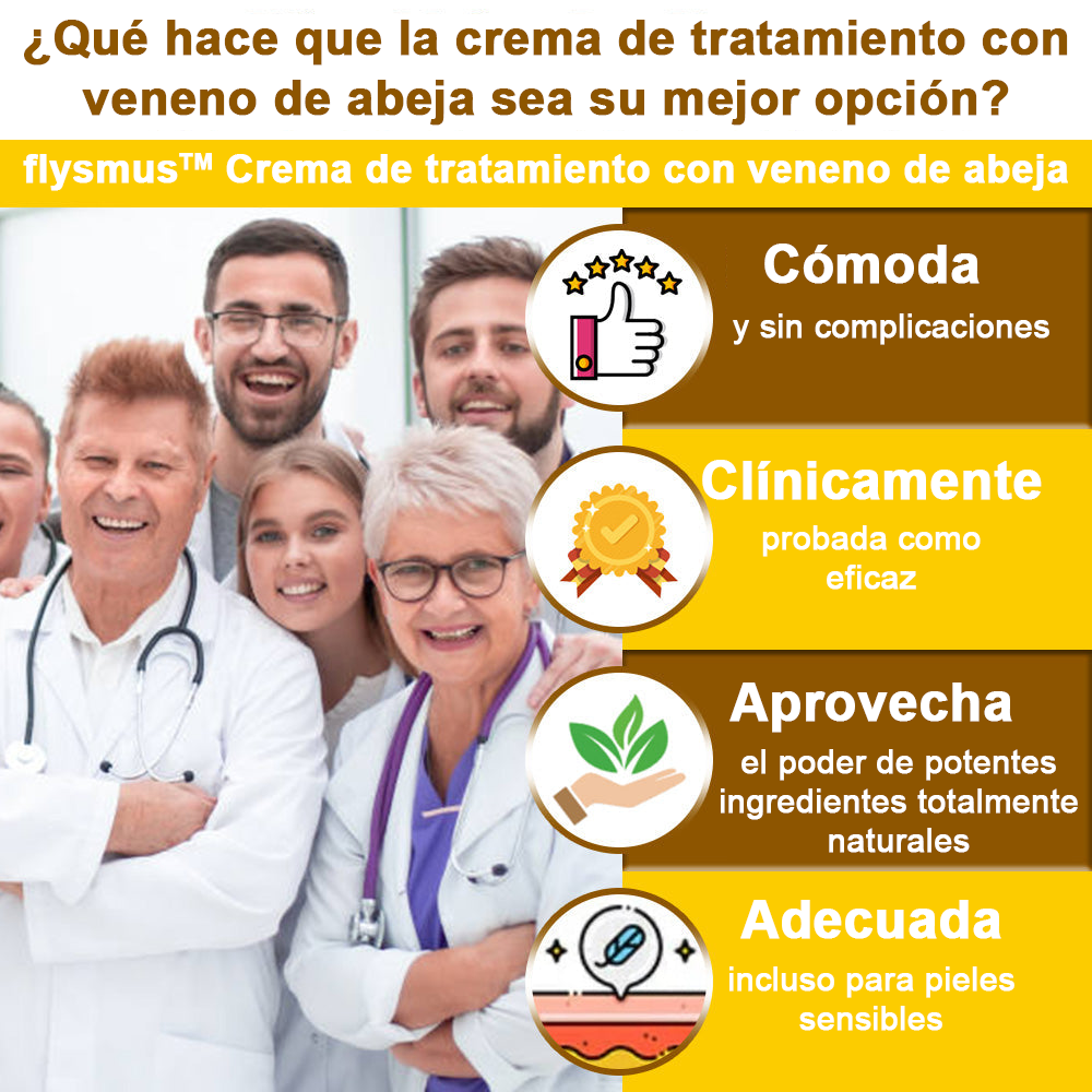Crema cicatrizante ✅flysmus™ con veneno de abeja🐝: Tratamiento de eczemas, psoriasis, acné, rosácea, infecciones fúngicas y verrugas