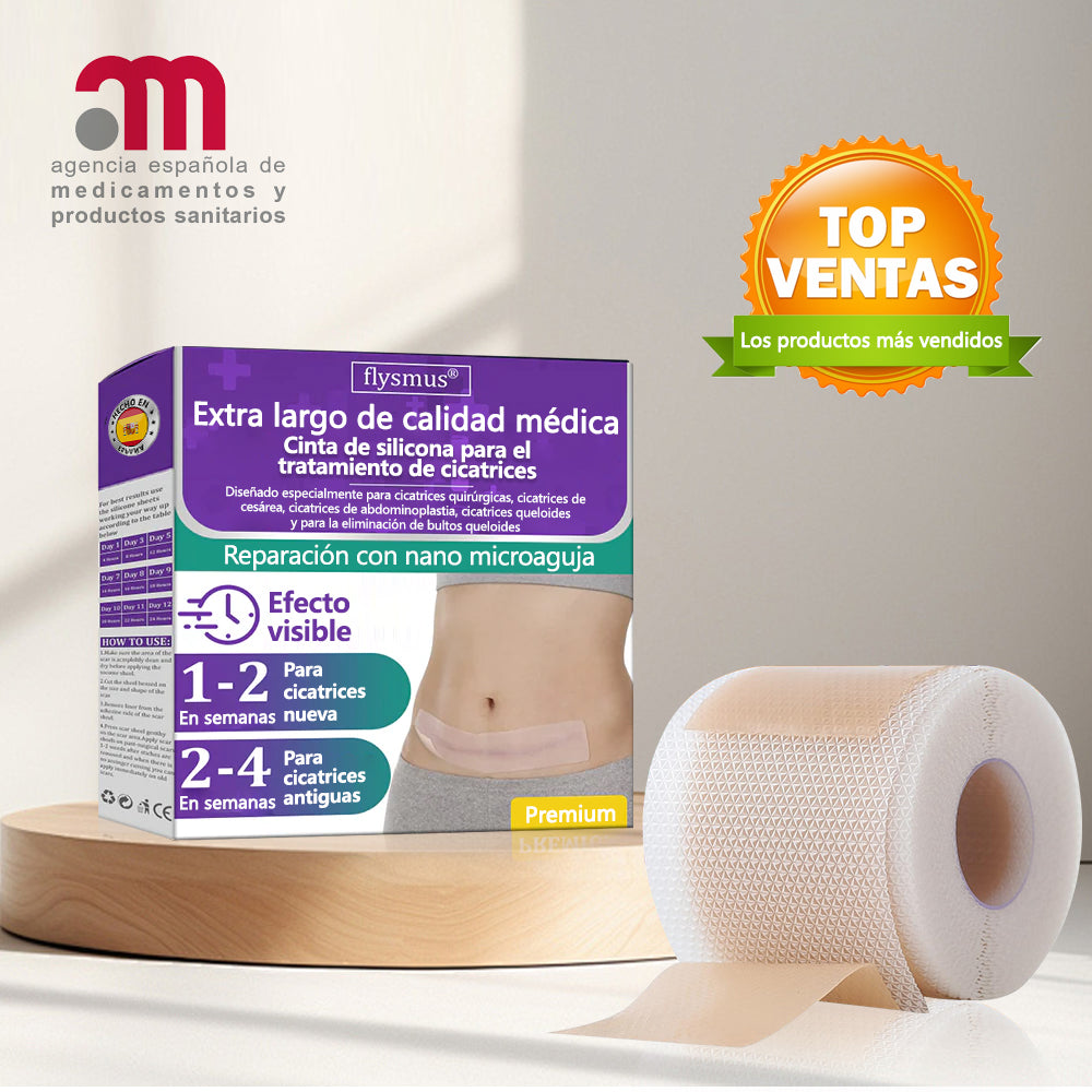 🏷️ Tienda Oficial: Flysmus® ReGen Cinta de Microneedles con Ácido Hialurónico Nano-Heal 💝 Tratamiento de cicatrices nuevas y antiguas, reducción de cicatrices quirúrgicas, estrías, queloides, acné, quemaduras, verrugas, dermatomas y venas varicosas 🌼
