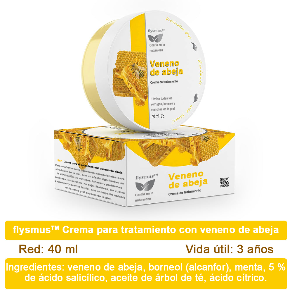 Crema cicatrizante ✅flysmus™ con veneno de abeja🐝: Tratamiento de eczemas, psoriasis, acné, rosácea, infecciones fúngicas y verrugas
