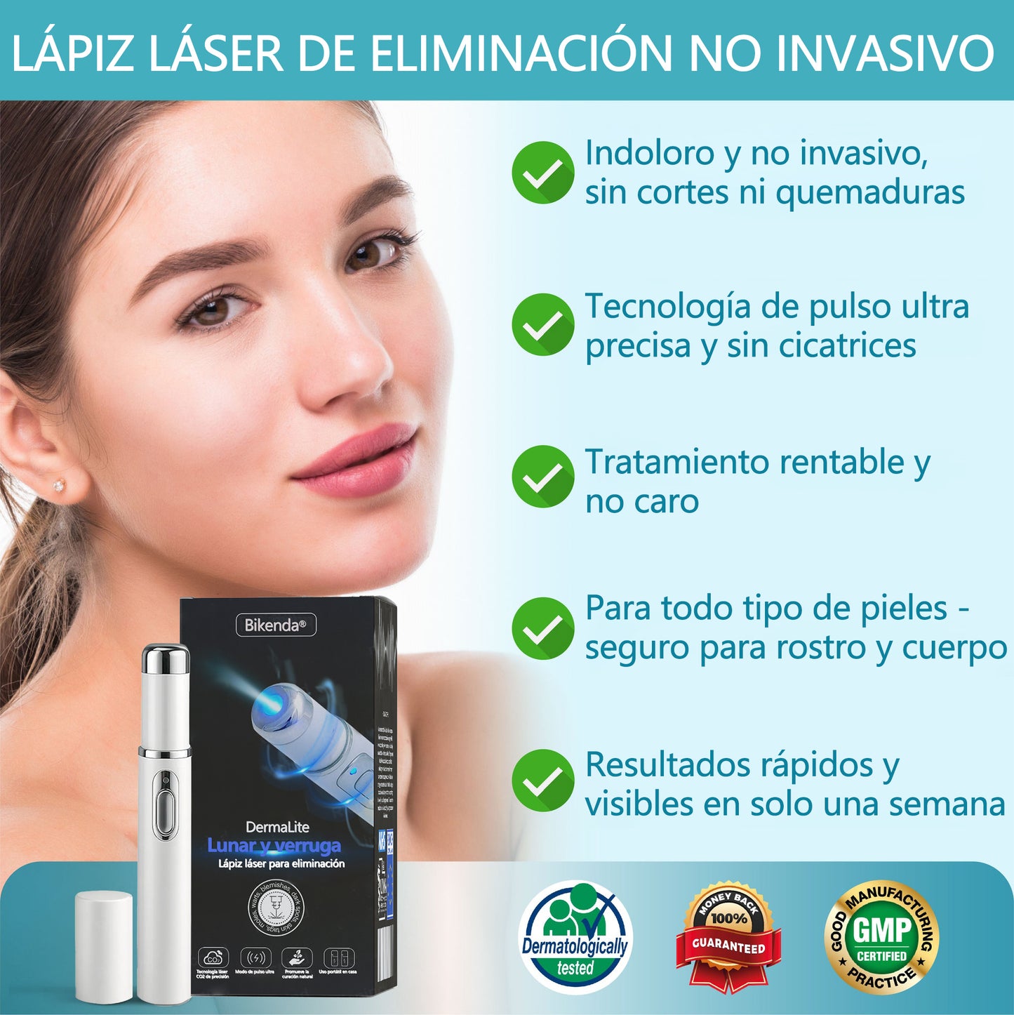 Bikenda® DermaLite Lápiz Láser Indoloro para Quitar Lunares🖊