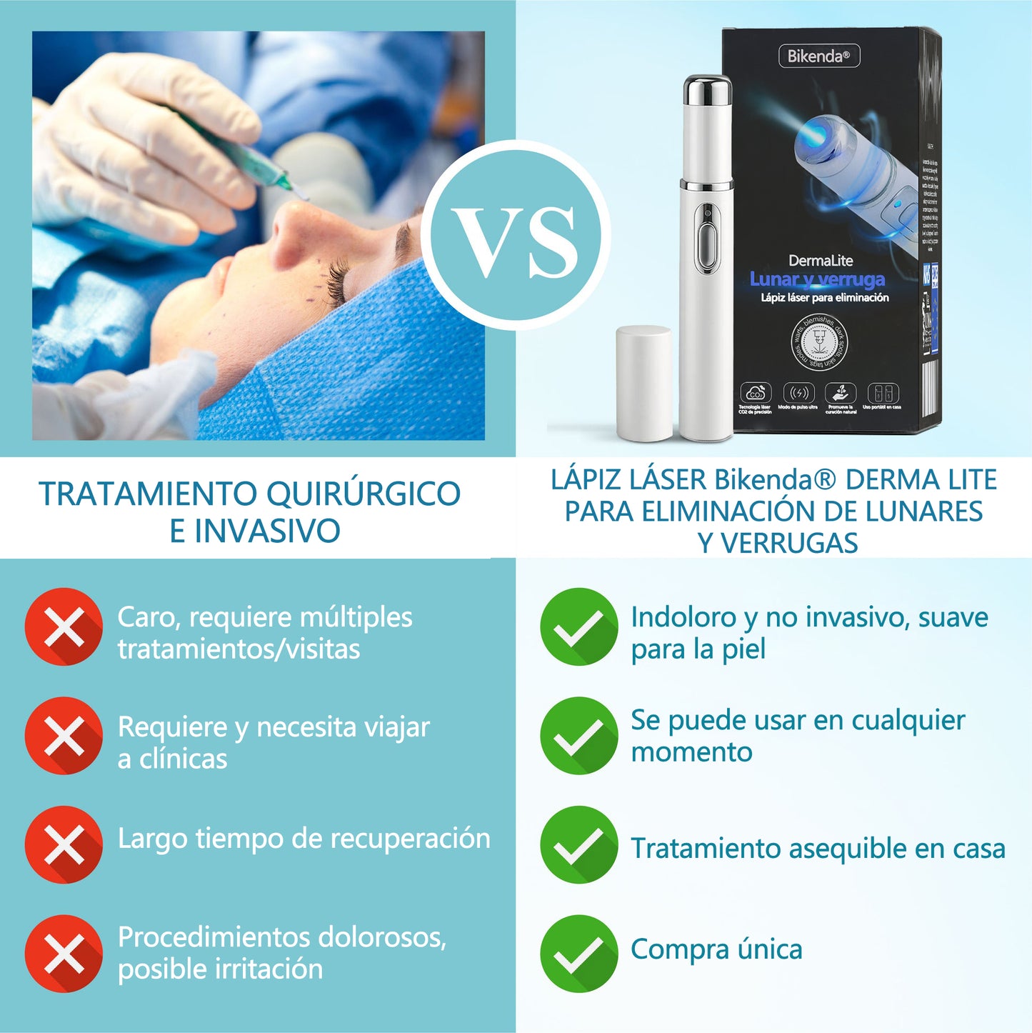Bikenda® DermaLite Lápiz Láser Indoloro para Quitar Lunares🖊