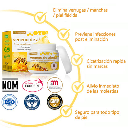🐝Twinsun™ Súper Crema Potente con Veneno de Abeja, ¡aprobada por la EMA! 💖Perfecta para tratar verrugas, bultitos en la piel, infecciones, queratosis… ¡y para dejarte la piel suave y uniforme!