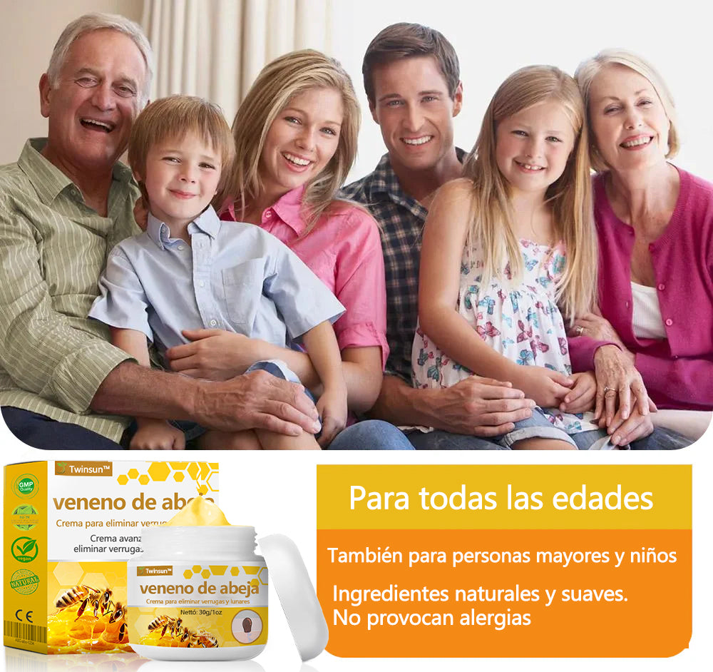🐝Twinsun™ Súper Crema Potente con Veneno de Abeja, ¡aprobada por la EMA! 💖Perfecta para tratar verrugas, bultitos en la piel, infecciones, queratosis… ¡y para dejarte la piel suave y uniforme!
