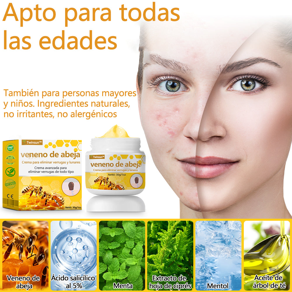 🐝Twinsun™ Súper Crema Potente con Veneno de Abeja, ¡aprobada por la EMA! 💖Perfecta para tratar verrugas, bultitos en la piel, infecciones, queratosis… ¡y para dejarte la piel suave y uniforme!