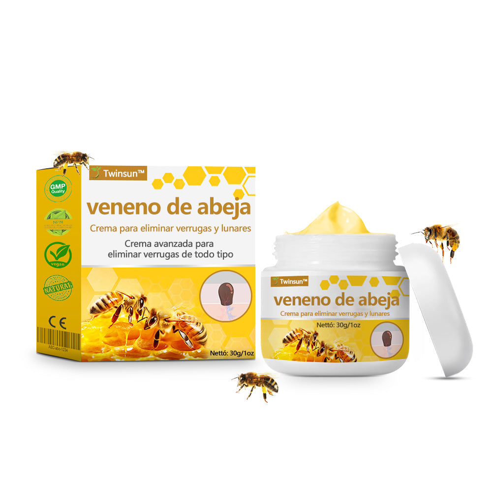 🐝Twinsun™ Súper Crema Potente con Veneno de Abeja, ¡aprobada por la EMA! 💖Perfecta para tratar verrugas, bultitos en la piel, infecciones, queratosis… ¡y para dejarte la piel suave y uniforme!
