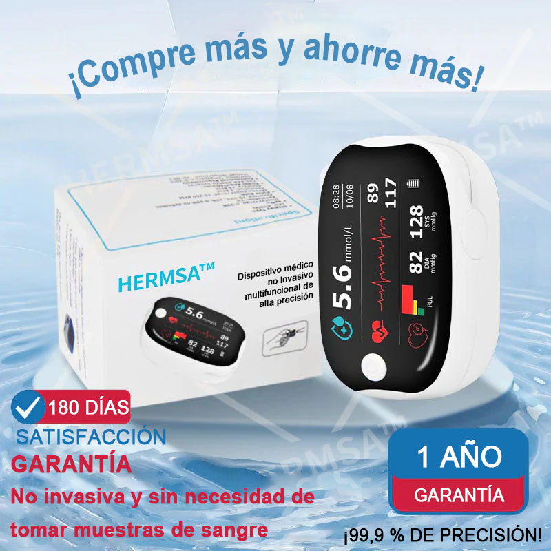 HERMSA™ Dispositivo médico multifuncional no invasivo de precisión (para medir la glucosa en sangre, la saturación de oxígeno y la presión arterial) [Precisión del 99,9%]🔥🔥