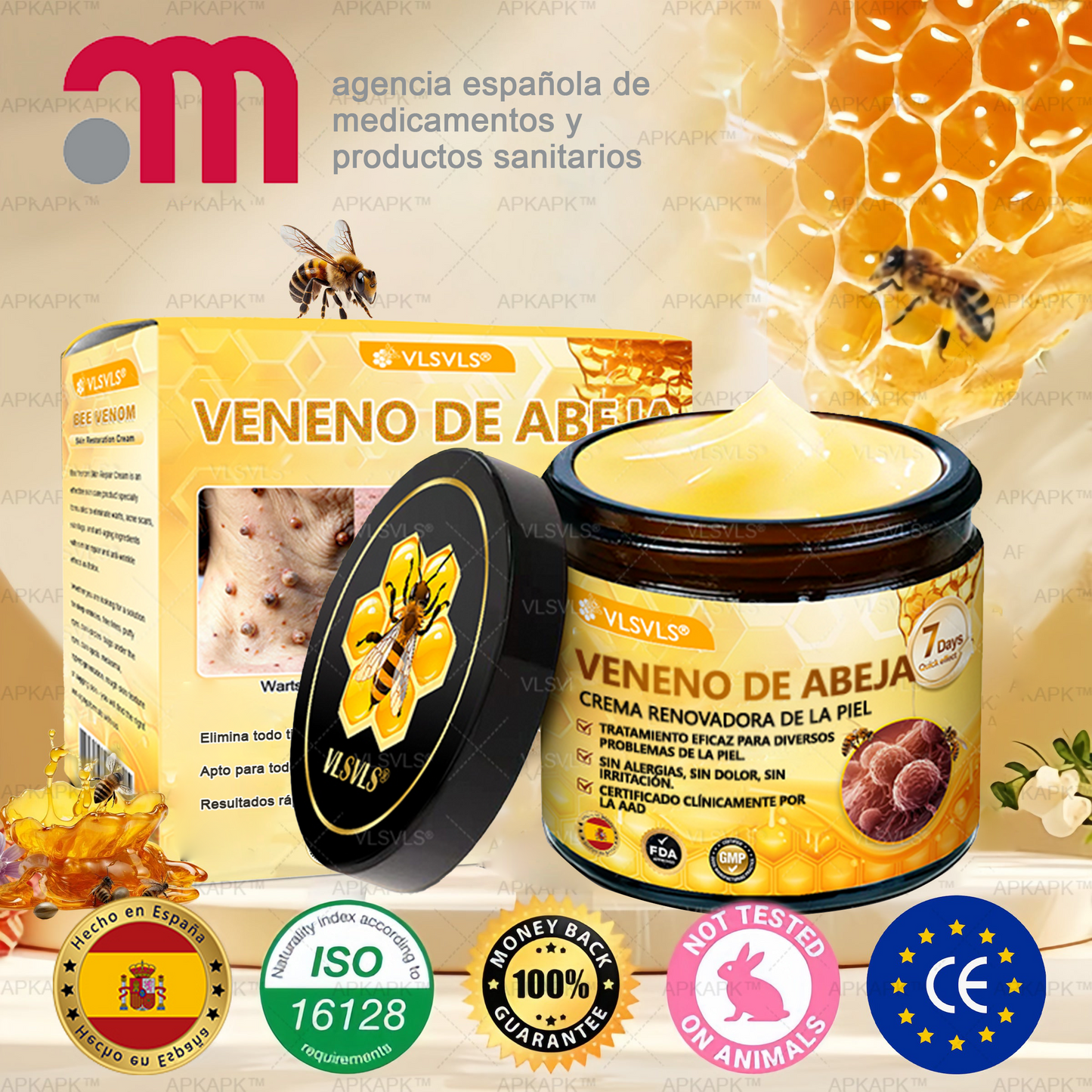 ✨ VLSVLS® Crema Renovadora con Veneno de Abeja – ¡ÚLTIMO DÍA con 80% de DESCUENTO! 🔥