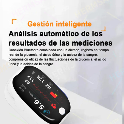 HERMSA™ Dispositivo médico multifuncional no invasivo de precisión (para medir la glucosa en sangre, la saturación de oxígeno y la presión arterial) [Precisión del 99,9%]🔥🔥
