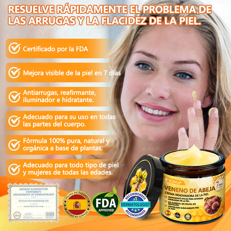 ✨ VLSVLS® Crema Renovadora con Veneno de Abeja – ¡ÚLTIMO DÍA con 80% de DESCUENTO! 🔥